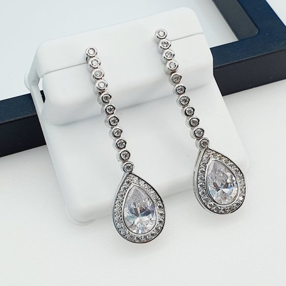 "925 Sterling Silver Cubic Zircon Earrings, UU1P7A7023 - Picture 3 of 11